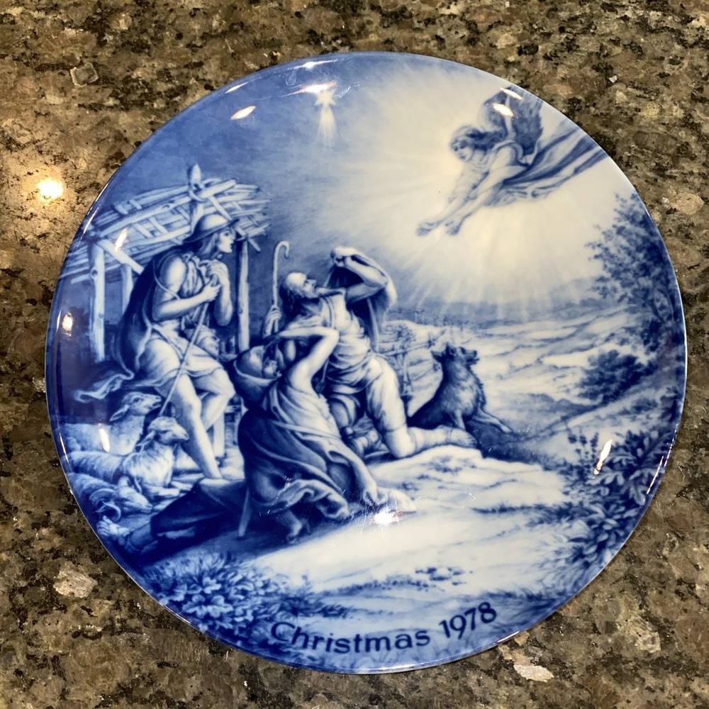 VTG KAISER CHRISTMAS 1978 SHEPHERDS IN THE FIELD PORCELAIN COLLECTOR PLATE